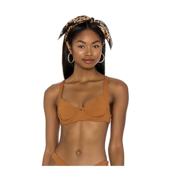 NWOT Vitamin A Demi bikini top chai brown eco ribbed fabric 14017 - Picture 8 of 12